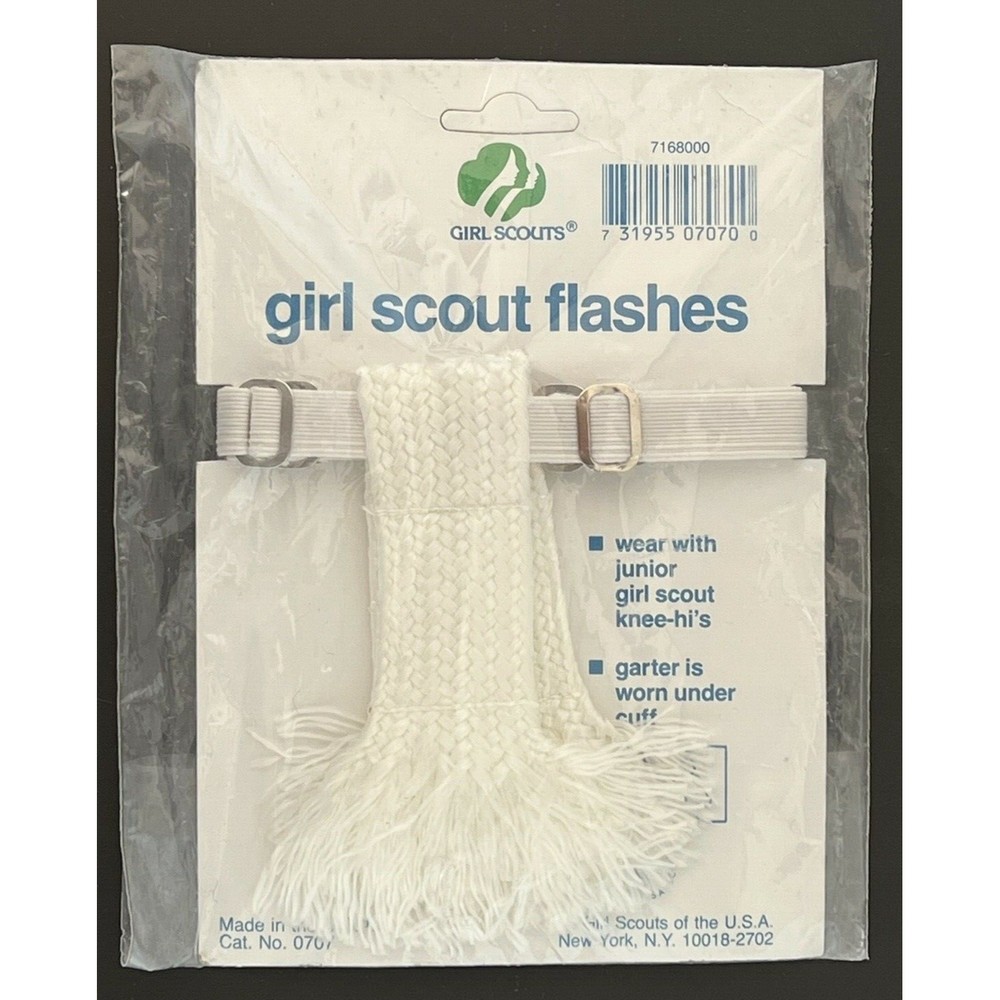Vintage Pair of Girl Scout Cadet Flashes White in Packaging